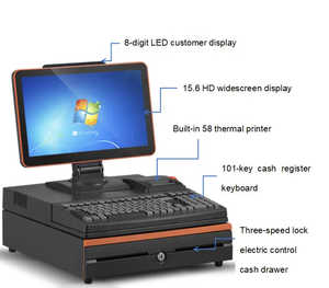 Sistema POS All-in-One da 15,6 Pollici con Schermo Touch, Display Cliente, Dispositivo per Cassiere, Terminale POS con Scanner, Stampante e Cassetto Portamonete - Product Image 5