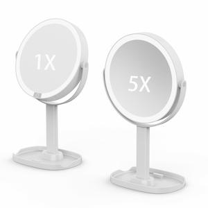 Espejo de Maquillaje de Mesa Ajustable OEM de 360 Grados, Doble Cara, con Iluminación LED y Aumento de 1x, 5x, 10x y 20x, Personalizable - Product Image 1