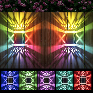 <b>Solar</b> Garden Lights Outdoor Led Wall <b>Lamp</b> Waterproof <b>Solar</b> <b>Powered</b> For Yard Patio Fence Decorative Lighting With Mono Si Panel - Product Image 1
