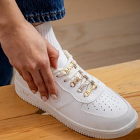 Chaîne de lacets personnalisée en or gravée pour dropshipping, breloques métalliques pour lacets de chaussures avec fermoir à épingle métallique