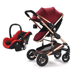 High Landscape Newborn Carry Cot And Carseat Luxury Stroller Set Travel System Pram Baby Stroller 3 In 1