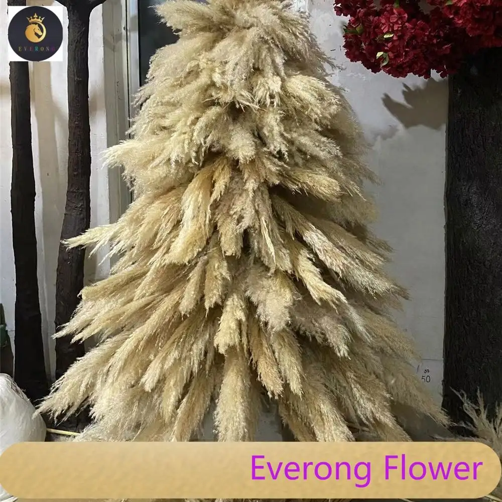 E9 Christmas decor dry reed big tree dried natural beige pampas grass artificial pampas grass Christmas tree for Christmas decor