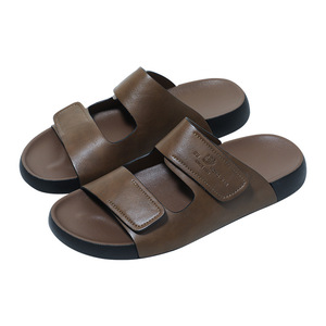 Sandales d'été en cuir de vache pour hommes, pantoufles de plage à semelles épaisses antidérapantes, pantoufles Birkenstok décontractées pour hommes - Product Image 3