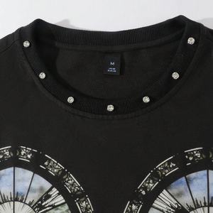 レインボースプレーカスタムTシャツきらめくダイヤモンドゴスメンズセントマザーグラフィックラインストーン装飾半袖Tシャツ - Product Image 2