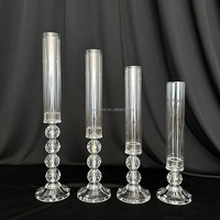 Lot de 3 grands chandeliers votifs de luxe en acrylique cristallin pour centres de table de mariage et événements – Vente en gros