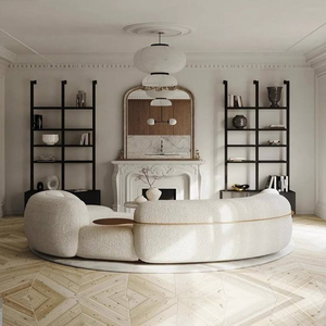 Canapé en velours d'agneau de qualité supérieure, design nordique créatif, moderne et minimaliste, en forme de haricot, pour salon - Vente flash - Product Image 4