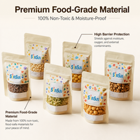 Sachet Doypack alimentaire réutilisable en plastique, résistant à l'humidité, pour aliments en conserve, biscuits, gâteaux, snacks, imprimé sur mesure