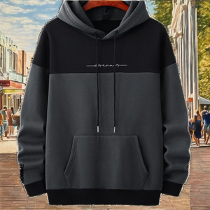 Ensemble pantalon et sweat à capuche en molleton 100% coton de haute qualité pour homme, anti-froissement, automne-hiver, coupe régulière, cordon de serrage personnalisé - Product Image 2