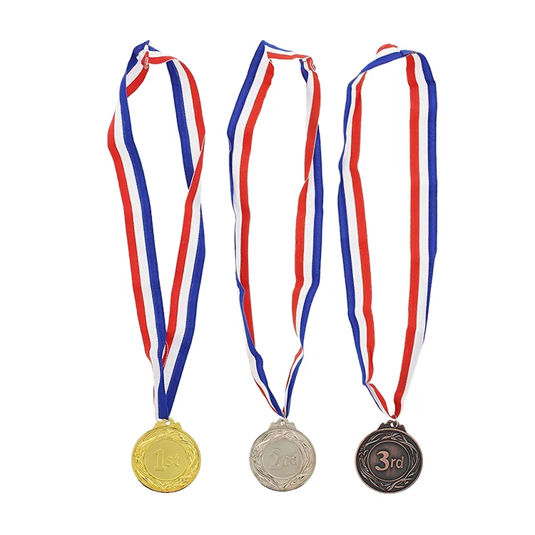 Desain Unik Logo Kustom Logam Campuran Seng Kosong 3D Medali Lari Maraton Olahraga Logam Emas