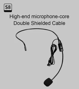 Headset mikrofon portabel berkabel 3.5mm, Mikrofon kondensor Jack Universal untuk pengeras suara pemandu wisata kuliah mengajar