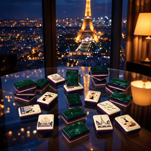 Nouvel ensemble de mahjong américain premium 2026, 160 tuiles en acrylique, Tour Eiffel de Paris, cadeau de luxe pour femme, prêt à être expédié rapidement - Product Image 3