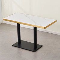 Tables de restauration commerciales en marbre avec dalle de roche en métal Chaises spéciales de snack-bar et de magasin Ramen pour restaurant, magasin de thé au lait
