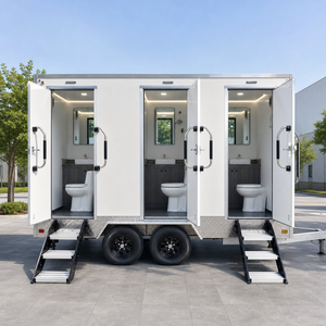 Remorque sanitaire mobile robuste à 3 compartiments, unité de toilettes portables pour travaux miniers et d'ingénierie intensifs - Product Image 4
