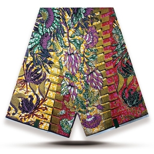 Tela <span class=keywords><strong>de</strong></span> Algodón Batik Africana <span class=keywords><strong>de</strong></span> Alta Calidad <span class=keywords><strong>para</strong></span> Confección <span class=keywords><strong>de</strong></span> Camisas y Bolsos, 6 Yardas - Product Image 3