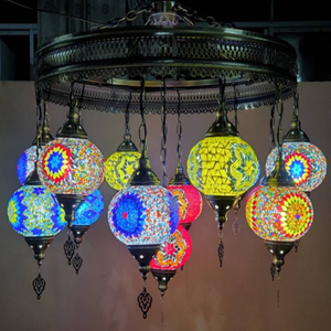Pendentif arabe coloré <span class=keywords><strong>verre</strong></span> lanterne lustre décor musulman hôtel <span class=keywords><strong>suspension</strong></span> lampe Restaurant cuisine <span class=keywords><strong>suspension</strong></span> boules - Product Image 4