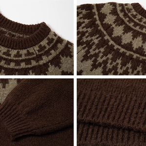 Venta al por mayor de prendas de punto de invierno de manga larga suéter de punto patrón personalizado <span class=keywords><strong>Mohai</strong></span> lana mezclada peso pesado suéter de punto de los hombres - Product Image 6