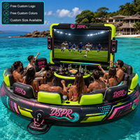 Canapé gonflable de cinéma aquatique pour le football avec dossier de bar gonflable et support pour grand écran, idéal pour les soirées en bord de piscine, les locations et l'utilisation commerciale