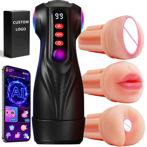 Juguete Sexual Masculino Controlado por Aplicación, 9 Modos de Succión, 9 Modos de Vibración, Textura 3D, Funda Suave con Calefacción, Masturbador Masculino de Bolsillo con Pantalla LCD - Product Image 1