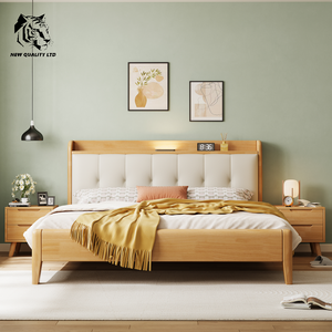 Proveedor chino de camas king size de 1.8m, económicas, personalizables, con gran stock, ecológicas, de diseño moderno, muebles de dormitorio, estructura de cama king size de madera. - Product Image 1