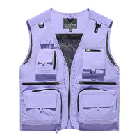 Gilet décontracté pour homme, multi-poches, pour la pêche, le camping, les voyages, la photographie, le journalisme, gilet en maille