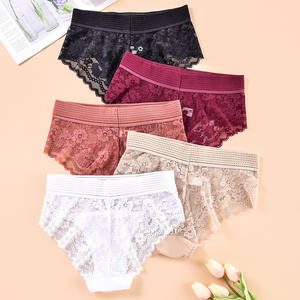 Nuevas bragas <span class=keywords><strong>de</strong></span> encaje para mujer, sexys y encantadoras, con estampado floral, <span class=keywords><strong>de</strong></span> malla transpirable, cómodas, <span class=keywords><strong>de</strong></span> talle alto, venta al por mayor transfronteriza - Product Image 4