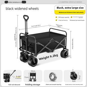 Açık Hava Kamp Arabası Taşınabilir Katlanır Mobil Tezgah Arabası Çocuklar İçin Yatarlı Büyük Karbon Çelik Arazi Tipi Tekerlekli Konteyner Depolama - Product Image 3