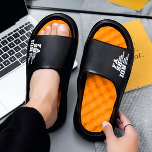 브리즈스텝 남성용 대형 사이즈 아웃도어 비치 마사지 EVA 슬라이드 슬리퍼 미끄럼 방지 및 냄새 방지 욕실용 두꺼운 밑창 슬리퍼 - Product Image 4