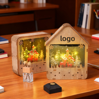 Lanterne à vent LED au design nouveau, lampe de Noël en bois, cadeau suspendu, décoration de table, centre de table, fournitures de vacances