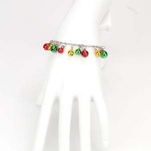 Christmas Bell Jewelry <b>Set</b> Necklace <b>Bracelet</b> Earrings Zinc Alloy Party Fashion Jewelry Red Green Yellow Bells - Product Image 3