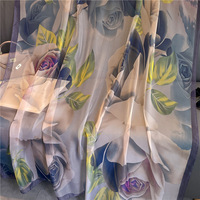Nouvelle Écharpe Longue Florale en Fil Doux Style 2026 – Châle de Plage Tendance et Polyvalent pour la Protection Solaire