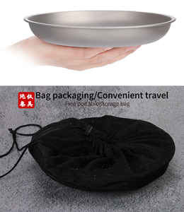 Assiette en titane monocouche de 8,7 pouces, assiette portable pour la cuisine domestique, la cuisine de camping, la cuisson - Product Image 6