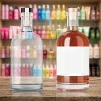 Bouteilles en verre flint vides en gros de 200 ml avec bouchon en liège, prêtes pour diffuseur, personnalisables avec logo, pour whisky, vodka, tequila