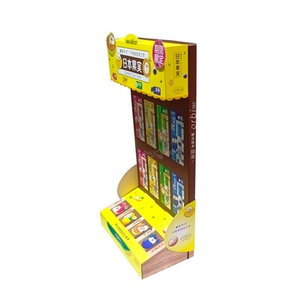 Custom <b>Printed</b> Foldable Cardboard Display <b>Stand</b> Supermarket Corrugated Display for Advertising Feature Foldable - Product Image 3