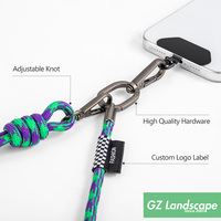 Logo personnalisé Étiquette 6mm Durable Téléphone Sangle Antivol Noeud Réglable Extérieur Bandoulière Téléphone Mobile Longe