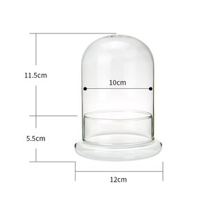 Bán Buôn Tay Thổi Cao <span class=keywords><strong>Borosilicate</strong></span> Glass Dome Rose Trong Glass Dome Với Cơ Sở - Product Image 2
