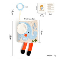 Libro de Tela Interactivo con Forma de Animal, Certificado por la CE, para el Aprendizaje Temprano de los Niños y el Desarrollo Táctil del Bebé