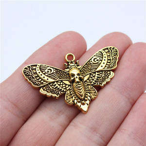 Amuleto de Mariposa de la Muerte, 27x43mm, Aleación de Zinc Plateada Antigua para la Creación de Gargantillas Góticas - Product Image 5