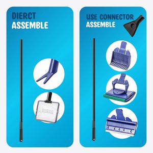 Kit de Limpieza para Acuarios 5 en 1 Premium, Herramienta Multifuncional para el Mantenimiento de Peceras con Limpiador de Vidrio, Sifón para Grava, Red y Removedor de Algas - Product Image 4