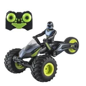 RC mainan Robot berguling sepeda motor, mobil remote control transformasi 2.4G mobil aksi menari sepeda motor roda tiga deformasi m