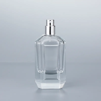 Flacon de parfum en verre transparent de 100 ml à fond épais, écologique, avec pompe pulvérisatrice et diffuseur à bâtonnets – Logo personnalisé par marquage à chaud pour les soins de la peau