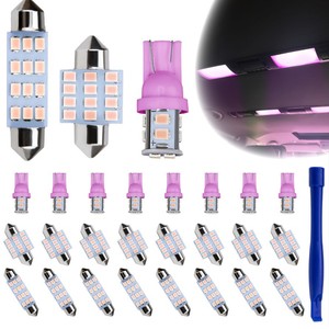<b>Car</b> LED <b>Interior</b> <b>Light</b> Kit 24pc T10 Dual-Point Reading License Plate Roof <b>Light</b> White Blue Ice Blue With Pry Bar - Product Image 4