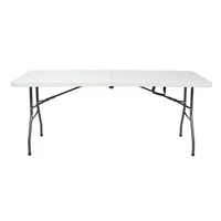 Table pliante rectangulaire de 6 pieds en plastique blanc, portable, pour événements extérieurs, traiteur, banquet, camping – Vente en gros sur mesure
