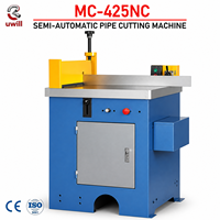 Machine de découpe de tuyaux semi-automatique à économie d'énergie 425, moteur de coupe à angle de 45 degrés, scie circulaire hydraulique pour PVC/aluminium