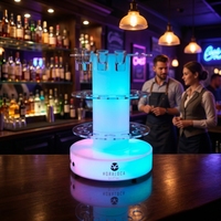 Présentoir rotatif lumineux à LED en acrylique écologique pour verres à shot, idéal pour la publicité