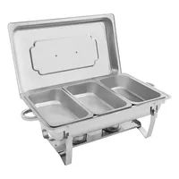 Chafing Dish Buffetset 3-delige roestvrijstalen rechthoekige voedselwarmer professioneel voor bruiloften, catering en hotelbuffetten