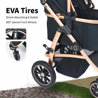 Poussette pliable légère pour animaux de compagnie, 4 roues, pour chiens et chats, idéale pour les voyages en plein air