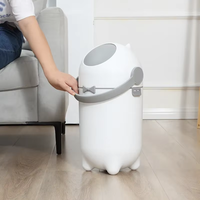 Petite poubelle en plastique, poubelle ronde résistante aux odeurs pour chambre à coucher