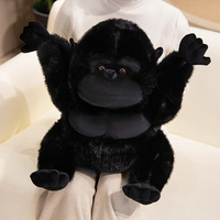 Peluche réaliste de gorille noir en coton PP super doux, jouet anti-stress, cadeau d'anniversaire pour enfants, vente en gros