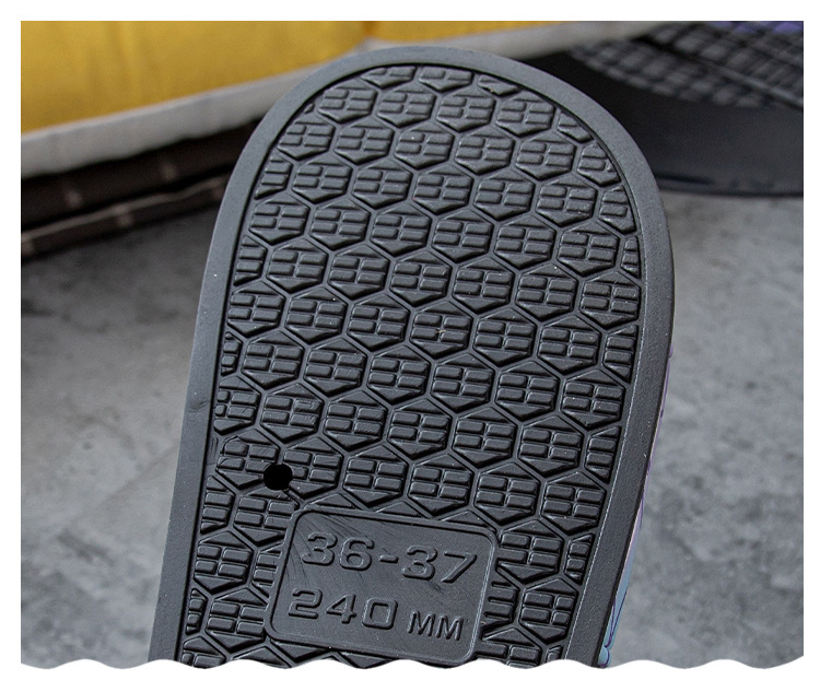 Custom Printing Bath Flat Slides Shoes Non-slip Solid Color Home Slippers for Women