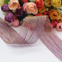 Pita Organza Warna Impian, Pita Organza Lipit untuk Rambut Pita DIY Bahan Buatan Tangan 8MM